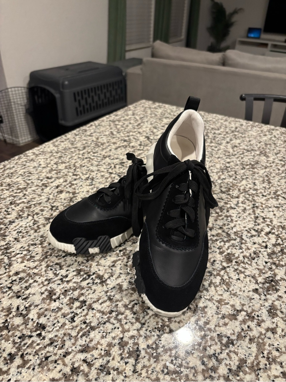 HERMÉS Bouncing Sneakers | Black/White | 40 (7-7.5)